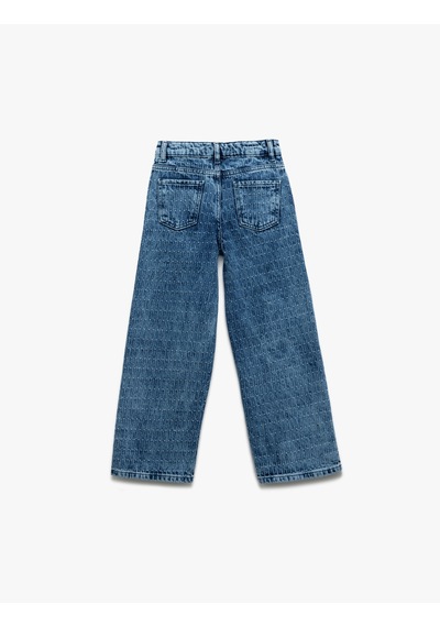 Koton Pamuklu Geniş Paça Denim Pantolon Lıght Indıgo 5skg40119ad Açık Mavi Koton Pamuklu Geniş Paça Denim Pantolon Lıght Indıgo 5skg40119ad Açık Mavi