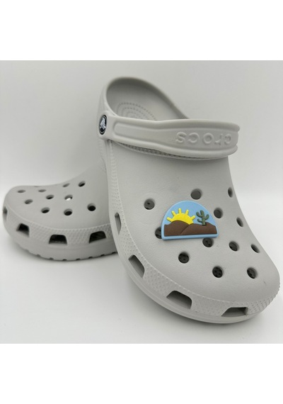 Crocs Terlik Süsü Ve Aksesuarı , Çanta Süsü Jibbitz 3d Çölde Gün Doğumu 01 Figür Aksesuar Kahve-sarı-yeşil-açık Mavi