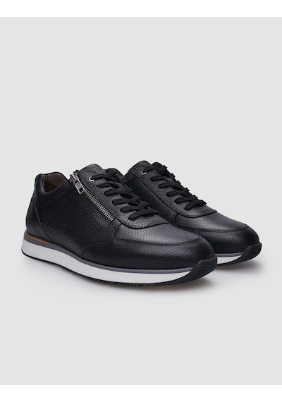 %100 Hakiki Deri Siyah Bağcıklı Ve Fermuarlı Erkek Sneaker-siyah Siyah %100 Hakiki Deri Siyah Bağcıklı Ve Fermuarlı Erkek Sneaker-siyah Siyah