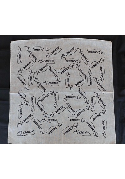 Herşeynota Beyaz Atatürk İmza Desenli Kare Fular Bandana 10 Lu Set Unisex Çok Renkli