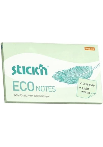 Hopax Stıckn Yapışkanlı Not Kağıdı 100 Yp 76x127 Eco Patel Yeşil  He21752