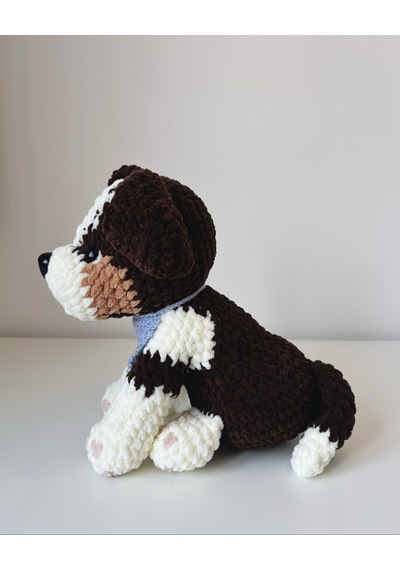 Bailey The Dog Amigurumi Köpek Oyuncak Açık Kahverengi - Beyaz
