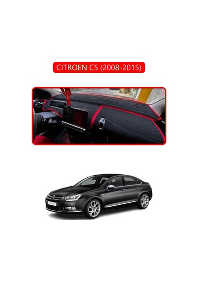 Cıtroen C5 2008-2015torpido Koruma Halısı Kırmızı Kenar