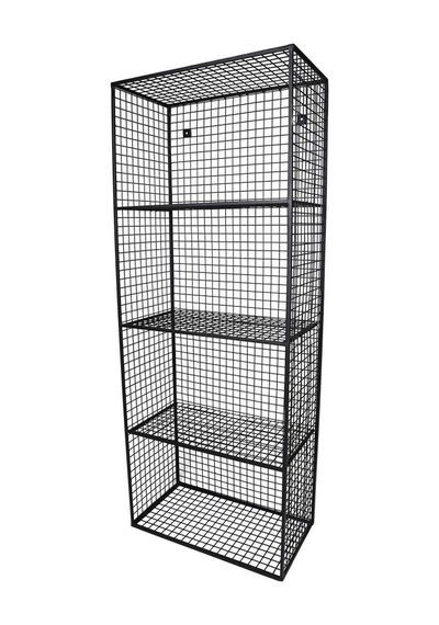Wessdizayn Metal Duvar Rafı 4 Gözlü Kitaplık Grid Kafes Tel Model Wd-61