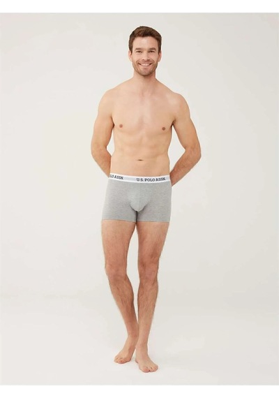 U.S. Polo Assn. Erkek Gri Melanj Pamuklu Tekli Boxer 80450 Gri Melanj