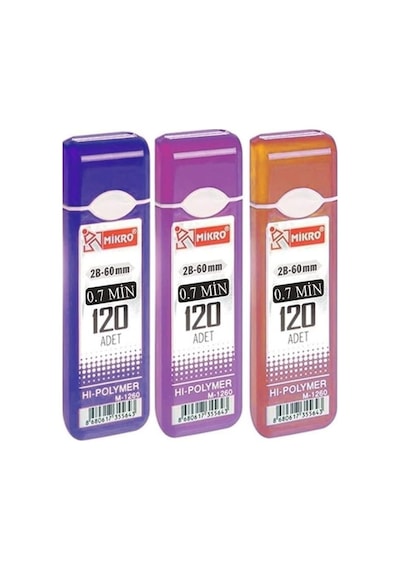 Kalem Ucu 120 Li 0.7 Mm 2b 3 Paket Çoklu Versatil Kalem Uç Mekanik Uçlu Otomatik Kurşun Mikro K Tek Renk