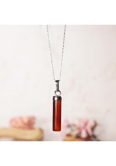Akik Agate Doğal Taş Kolye Renkli