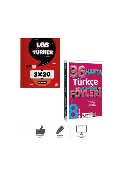 8.sınıf Lgs Türkçe 36 Haftalık Ödev Föyleri + Deneme Sınavı Seti Bigelio + Yargı Ders Arkadaşım