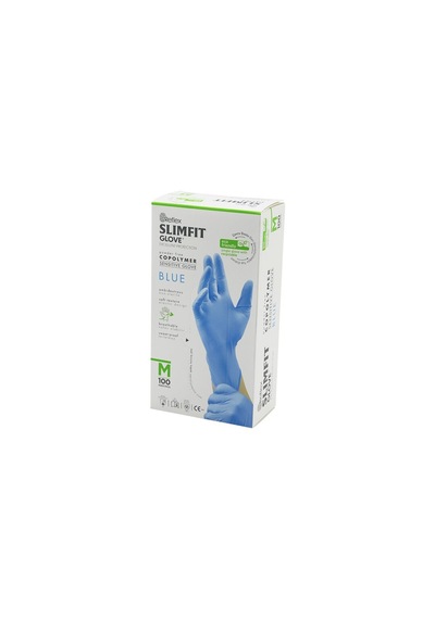 Reflex Slimfit Glove Kod-026 M Mavi Pudrasız Muayene Eldiven 100lü 4801
