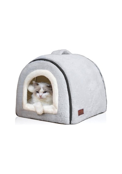 Kapalı Kediler İçin Kedi Yatağı, Katlanabilir Kedi Mağarası, Kaymaz Ve Suya Dayanıklı Taban, Kapalı Kediler Vey