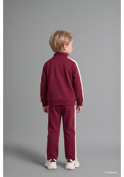 Defacto Erkek Bebek 2li Takım Fermuarlı Sweatshirt Eşofman Altı G4348a525wnbr285 Bordo-br285