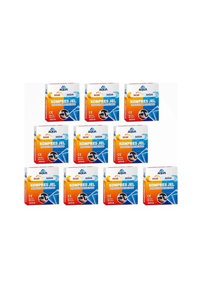Aqua Termojel Sıcak Soğuk Kompres Kılıf Kutulu 13cm X 13cm - 10 Adet Çok Renkli