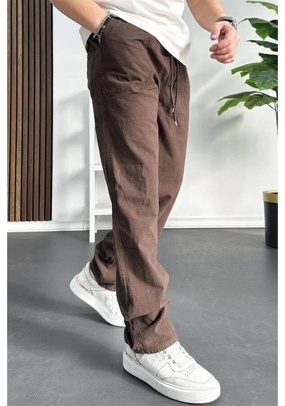 Edwox Erkek Baggy Kalıp Pantolon Kahverengi Edw130 Kiremit
