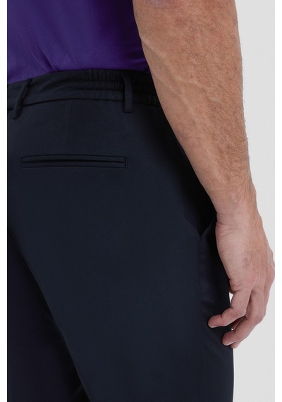 Sabri Özel Erkek Siyah Dar Kesim Slim Fit Dokuma Yan Cep Jogger Pantolon