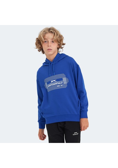 Slazenger LAYO Çocuk Kapüşonlu Saks Mavi Sweatshirt