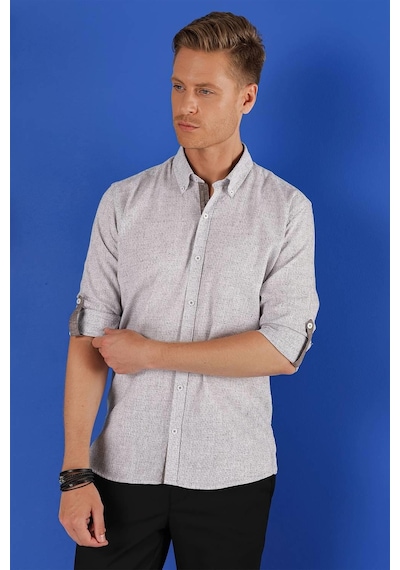 Efor G 1555 Slim Fit Vizon Klasik Gömlek Vizon