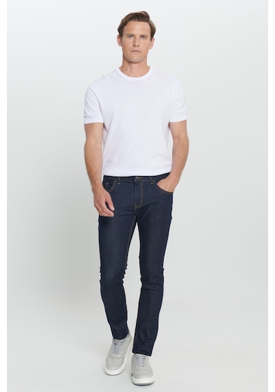 AC&Co / Altınyıldız Classics Ekstra Slim Fit Dar Kesim Pamuklu Riss Erkek Jean Kot Pantolon Koyu Lacivert