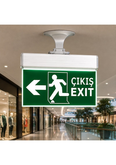 Cata Ct-9165 Şarjlı Led Exit Acil Çıkış Armatürü Sol Yön Oklu Çıkış Yönlendirme Tabelası