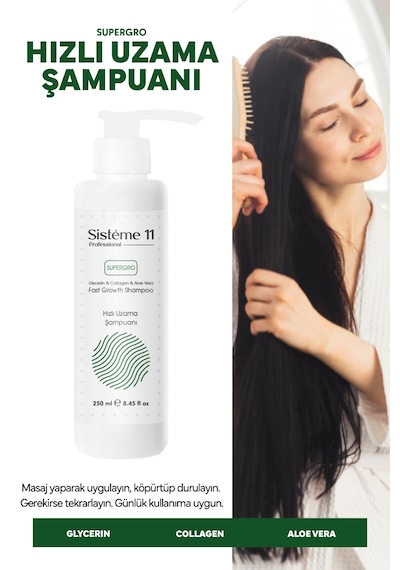 Sisteme 11 Hızlı Uzama Şampuanı 250 Ml Geç Uzayan