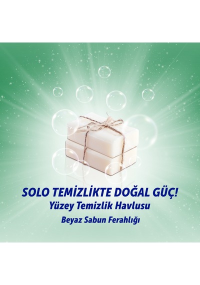 Solo Doğal Güç Beyaz Sabun Ferahlığı Seyahat Boy Yüzey Temizlik Havlusu 12'li 180 Yaprak