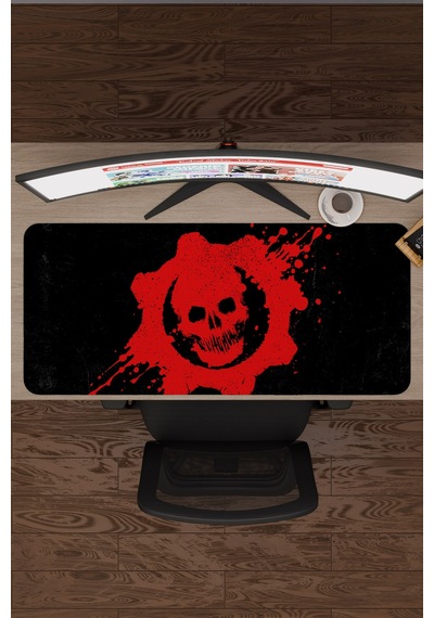 Gears Of War Kaymaz Dikişli Kauçuk Oyuncu Mousepad V2 - 90x40 Xxl Gaming Mouse Pad Fare Altlığı