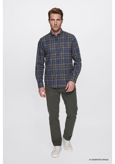 Wrangler Regular Fit Erkek Ekose Gömlek W2620052410 Lacivert