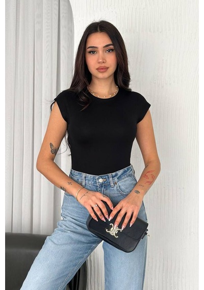 Noa & Noa Kadın Fit Kolsuz Atlet White Core Siyah