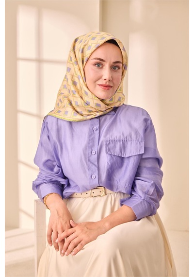 Silk Home Twill İpek Eşarp 11474 - 90 X 90 / Bej,yeşil -12 Bej,yeşil -12
