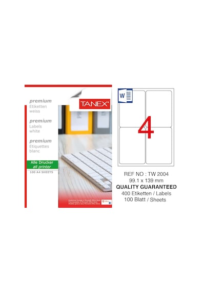 Tanex Laser Etiket Tw-2004 - 99.1 X 139 MM
