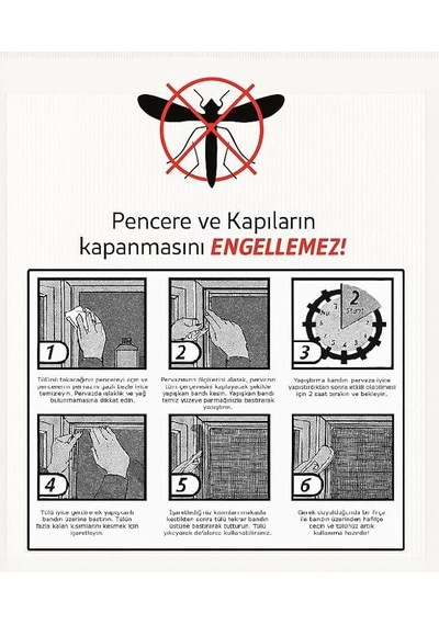 Pratik Sineklik Hazır Tül Sineklik Çift Kanat 150 Cm X 125 Cm, Kapı Ve Pencere Uyumlu Pimapen İçin Böcek Sinek Eng
