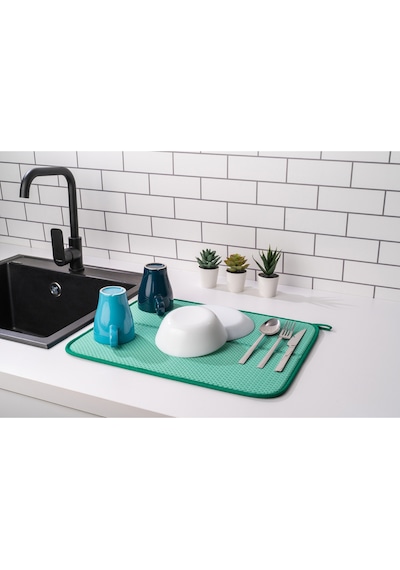 Mikrotex Bulaşık Matı Süper Emici Bulaşık Kurutma Matı 45x36cm Tezgah Üstü Bulaşık Matı Yeşil Belirt Diğer