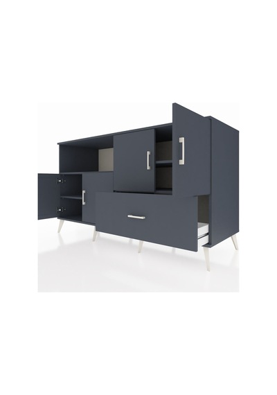 Kronos Konsol 4 Raflı Tek Çekmeceli 4 Kapaklı 176x59x99 Antrasit- Antrasit-antrasit Kronos Konsol 4 Raflı Tek Çekmeceli 4 Kapaklı 176x59x99 Antrasit- Antrasit-antrasit