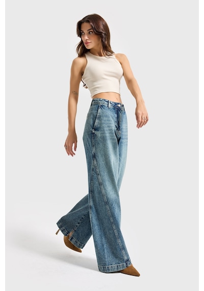 Itsbasic Kadın T.kot Rengi 4w5-31 Barrel Fit Bol Kesim İç Boy 83cm %100 Koton Denim Jean