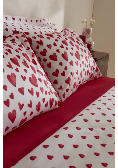 Karaca Home Amour Bliss %100 Pamuk Tek Kişilik Nevresim Takımı Kırmızı Kırmızı