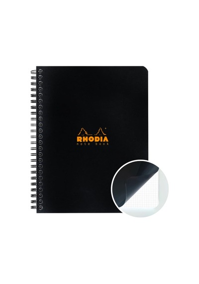160x210 Mm A5+kareli Defter Siyah Kapak Yandan Spiralli 80 Yp 5 Li Çok Renkli