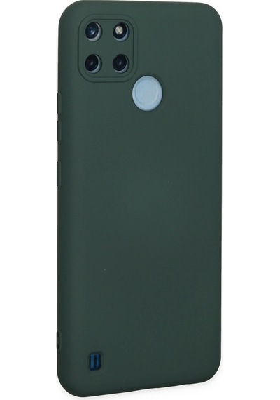 Ilkeshop Newface Realme C25y Kılıf Nano İçi Kadife Silikon - Koyu Yeşil