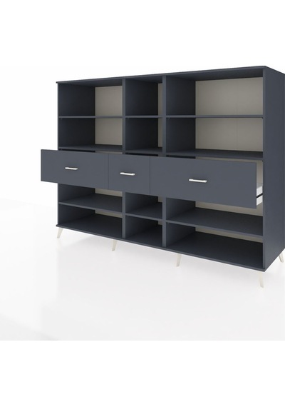 Kronos Dolap 9 Raflı 3 Çekmeceli 220x59x163 Antrasit-antrasit Antrasit-antrasit Kronos Dolap 9 Raflı 3 Çekmeceli 220x59x163 Antrasit-antrasit Antrasit-antrasit