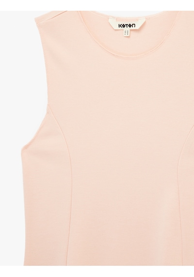 Koton Slim Fit Bisiklet Yaka Kolsuz Bluz Pembe 6sak10030ek Gül