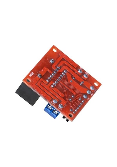 Sanec L298n Voltaj Regulatörlü Çift Motor Sürücü Kartı Kırmızı Pcb
