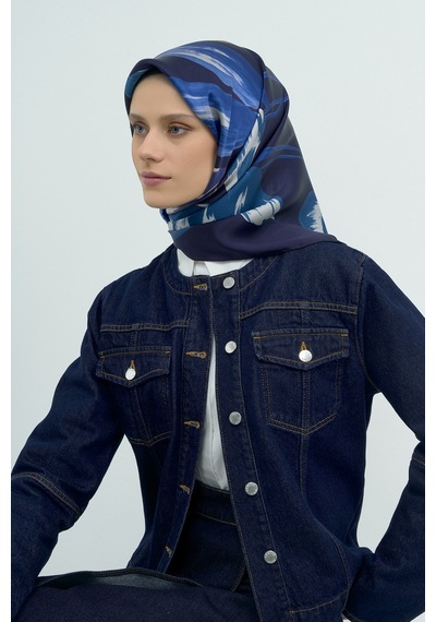 Armine Saf İpek Sura Eşarp-2026 İlkbahar-yaz- 95060d Lacivert