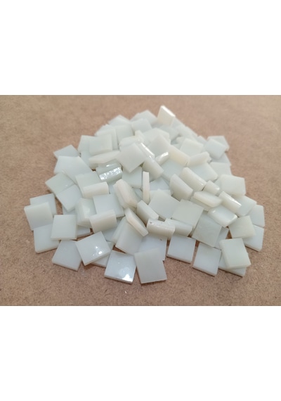 Krem Rengi Kare Vitray Cam Mozaik Taşı - Sanatsal Mozaik İçin Yaklaşık 10 X 10 Mm