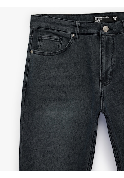 Koton Normal Bel Cepli Pamuklu Slim Fit Jean Pantolon - Brad Jean İndigo Stone 6sam40141nd İndigo - Taş Koton Normal Bel Cepli Pamuklu Slim Fit Jean Pantolon - Brad Jean İndigo Stone 6sam40141nd İndigo - Taş