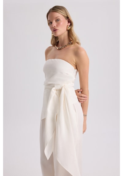 Mai Collection Mai Studios Co. Mila Beyaz Bluz Pantolon Takım Beyaz