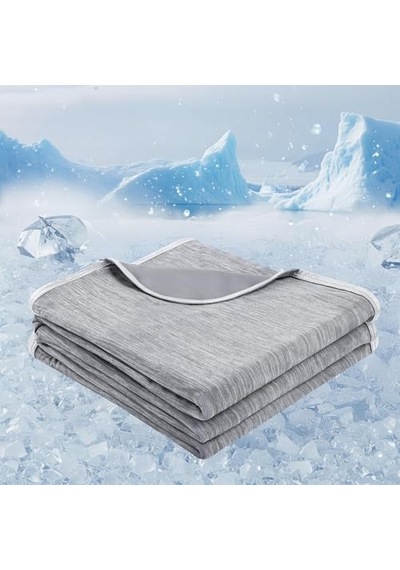 Ice Chill Serinletici Pike Çift Kişilik 200x220 Cm Cooling Nano Kumaş Gri Açık Indigo