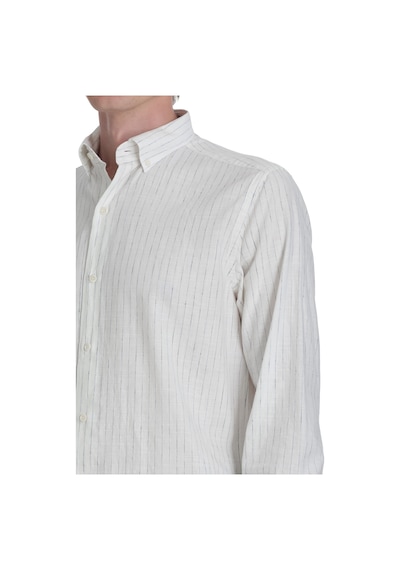 Hatemoğlu Lacivert Comfort Fit Çizgili Düğmeli Yaka Pamuk-keten Uzun Kollu Gömlek 36377 4112002 Hatemoğlu Lacivert Comfort Fit Çizgili Düğmeli Yaka Pamuk-keten Uzun Kollu Gömlek 36377 4112002