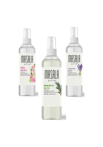 Tr Hidrolat Seti%100 Doğal Yağlı Saf Gül Suyu - Biberiye Suyu - Lavanta Suyu 3 X125 Ml.