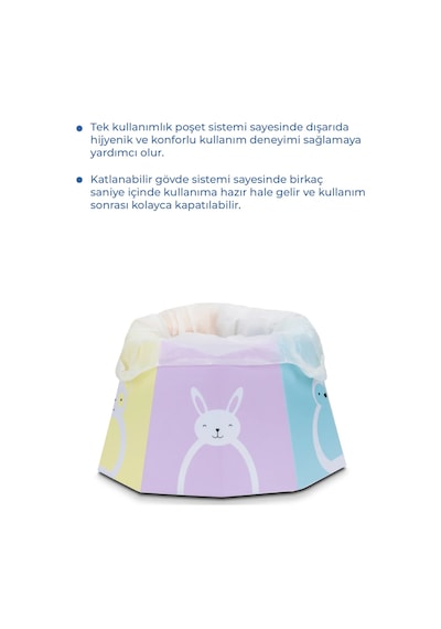Babyjem Karton Seyahat Lazımlığı Desenli Beyaz