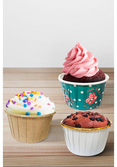 Dolphin Muffin Kek Kapsüslü Beyaz-Altın 25'li Beyaz