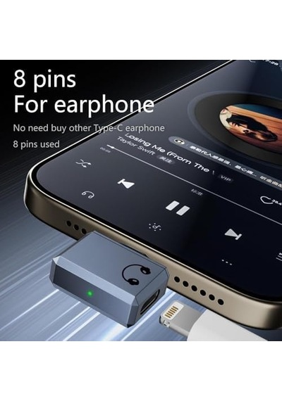 Type C To Lightning Kulaklık Dönüştürücü İphone İpad Macbook Yuva Çevirici Müzik Dinleme Arama Otgklg