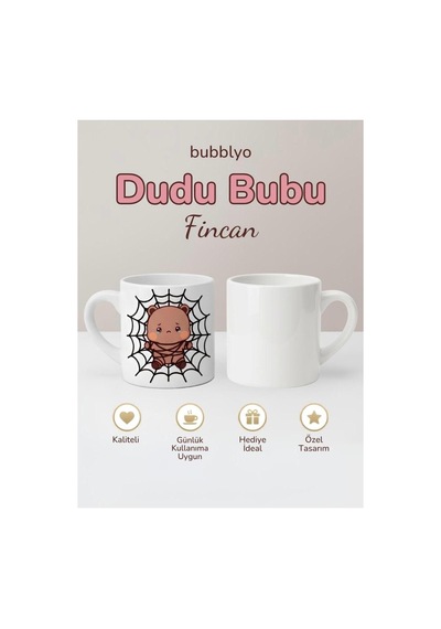 Dudu Bubu Sevimli Tasarım Fincan Kupa Kahve Çay Kupası Tatlı Hediye Kırmızı Kırmızı